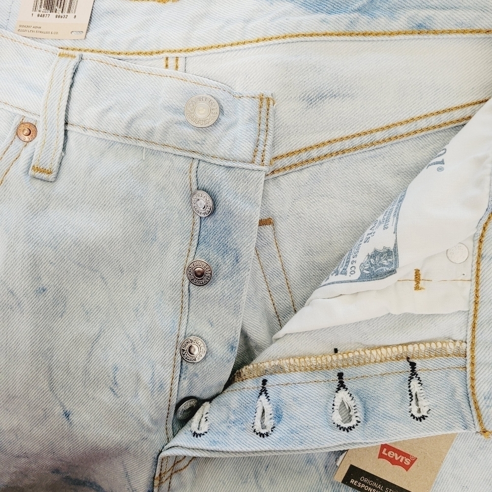 Levi’s 501 Skinny Jeans Light Acid Wash tie dye 29 by 26 - Picture 5 of 8